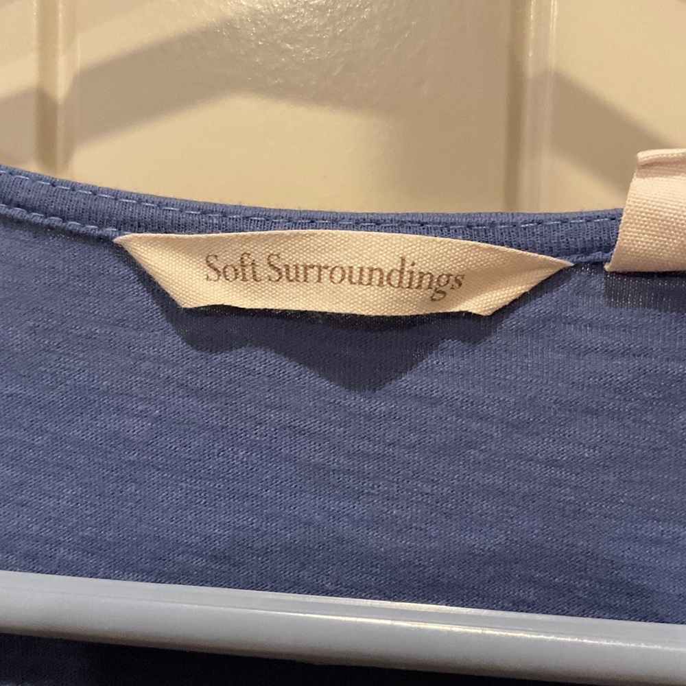 Soft Surroundings Blue Embroidered Mini Dress - Picture 2 of 4